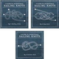 Framed 'Vintage Sailing Knots 3 Piece Art Print Set' border=