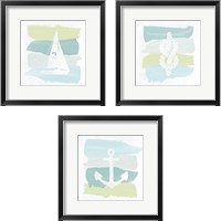 Framed 'Seaside Swatch 3 Piece Framed Art Print Set' border=