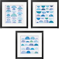 Framed 'Half Moon Abstract 3 Piece Framed Art Print Set' border=