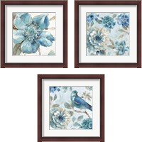 Framed 'Indigold  3 Piece Framed Art Print Set' border=