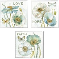 Framed 'My Greenhouse Flowers Faith, Hope & Love 3 Piece Canvas Print Set' border=