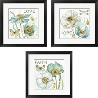 Framed 'My Greenhouse Flowers Faith, Hope & Love 3 Piece Framed Art Print Set' border=