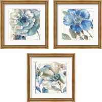 Framed 'Indigold  3 Piece Framed Art Print Set' border=