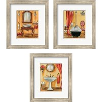 Framed 'Tuscan Bath 3 Piece Framed Art Print Set' border=