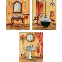 Framed 'Tuscan Bath 3 Piece Art Print Set' border=