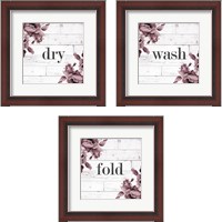 Framed 'Laundry 3 Piece Framed Art Print Set' border=