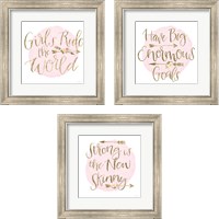 Framed 'Girl Power 3 Piece Framed Art Print Set' border=