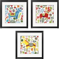 Framed 'Festive Otomi 3 Piece Framed Art Print Set' border=