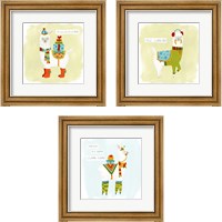 Framed 'Fa-la-la-la Llama 3 Piece Framed Art Print Set' border=