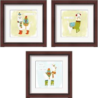 Framed 'Fa-la-la-la Llama 3 Piece Framed Art Print Set' border=