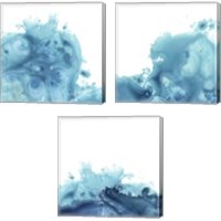 Framed 'Splash Wave 3 Piece Canvas Print Set' border=