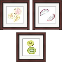 Framed 'Love Me Fruit 3 Piece Framed Art Print Set' border=