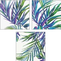 Framed 'Colorful Leaves 3 Piece Art Print Set' border=