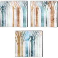 Framed 'Dancing Trees 3 Piece Canvas Print Set' border=