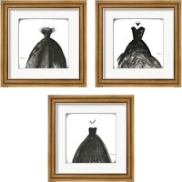 Framed 'Black Dress 3 Piece Framed Art Print Set' border=