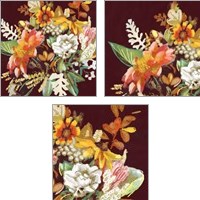 Framed 'Posy  3 Piece Art Print Set' border=