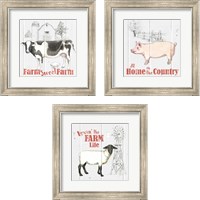 Framed 'Farm to Table 3 Piece Framed Art Print Set' border=