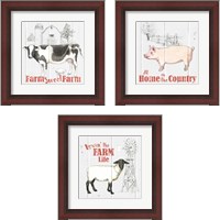 Framed 'Farm to Table 3 Piece Framed Art Print Set' border=