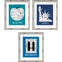 Framed 'Iconic NYC 3 Piece Framed Art Print Set' border=