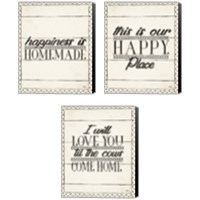 Framed 'Country Thoughts 3 Piece Canvas Print Set' border=