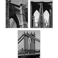 Framed 'Bridges of NYC 3 Piece Art Print Set' border=