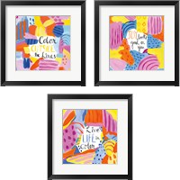 Framed 'Abstract Affirmations 3 Piece Framed Art Print Set' border=