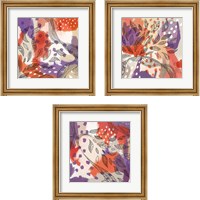 Framed 'Bright Life Red Yellow 3 Piece Framed Art Print Set' border=