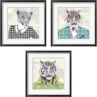 Framed 'Funny Animals 3 Piece Framed Art Print Set' border=