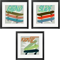 Framed 'SK8R  3 Piece Framed Art Print Set' border=