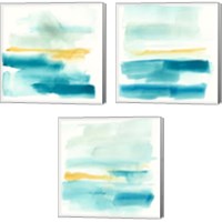 Framed 'Liquid Horizon 3 Piece Canvas Print Set' border=