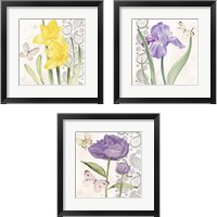 Framed Flowers & Lace 3 Piece Framed Art Print Set