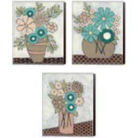 Framed 'Mid Summer Bouquet 3 Piece Canvas Print Set' border=