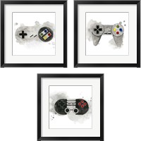 Framed 'Gamer  3 Piece Framed Art Print Set' border=