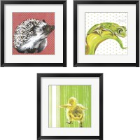 Framed 'Animal Baby 3 Piece Framed Art Print Set' border=