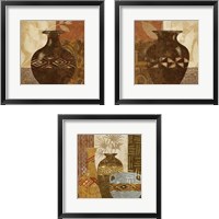 Framed 'Ethnic Vase 3 Piece Framed Art Print Set' border=