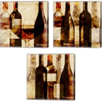 Framed 'Smokey Wine 3 Piece Canvas Print Set' border=