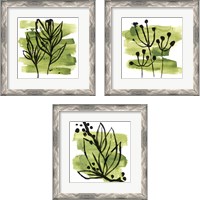 Framed 'Tropical Sumi-e 3 Piece Framed Art Print Set' border=