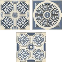 Framed 'Indigo Motif 3 Piece Art Print Set' border=