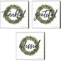 Framed 'Blessed & Grateful 3 Piece Canvas Print Set' border=