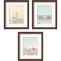 Framed 'Travel Europe 3 Piece Framed Art Print Set' border=