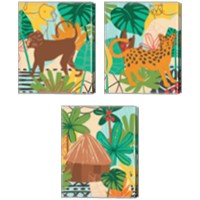 Framed 'Graphic Jungle 3 Piece Canvas Print Set' border=