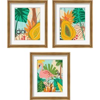 Framed 'Graphic Jungle 3 Piece Framed Art Print Set' border=