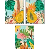 Framed 'Graphic Jungle 3 Piece Art Print Set' border=