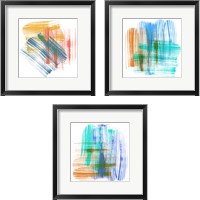 Framed 'Color Swipe  3 Piece Framed Art Print Set' border=