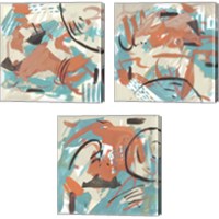 Framed 'Abstract Composition 3 Piece Canvas Print Set' border=