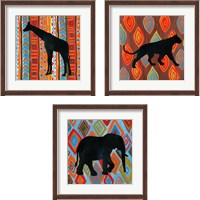 Framed 'African Animal 3 Piece Framed Art Print Set' border=