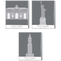 Framed 'New York Landmark 3 Piece Canvas Print Set' border=