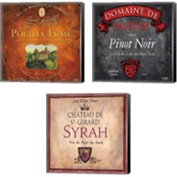 Framed 'Still Life Wine Label 3 Piece Canvas Print Set' border=