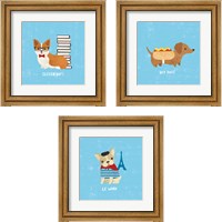 Framed 'Good Dogs 3 Piece Framed Art Print Set' border=