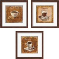 Framed 'Coffee Time on Wood 3 Piece Framed Art Print Set' border=